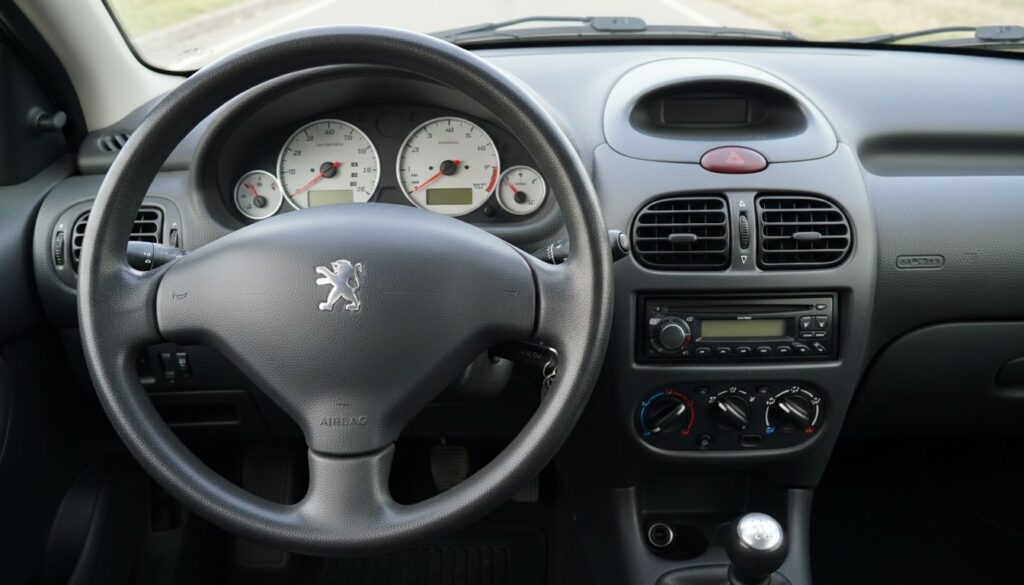 Le tableau de bord de la peugeot 206, ergonomie et lisibilité