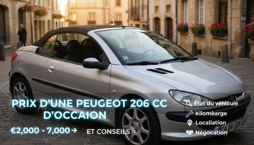 Prix d'une peugeot 206 cc d'occasion : fourchette et conseils