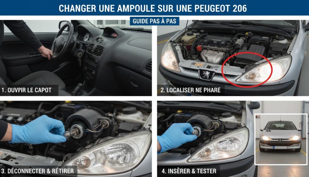 Changer une ampoule sur une peugeot 206 : guide pas à pas