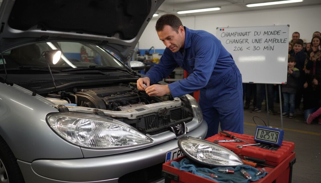 Changer une ampoule sur une 206 en moins de 30 minutes