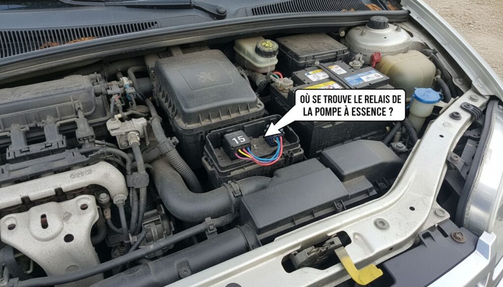 Où se trouve le relais de la pompe à essence sur la peugeot 206